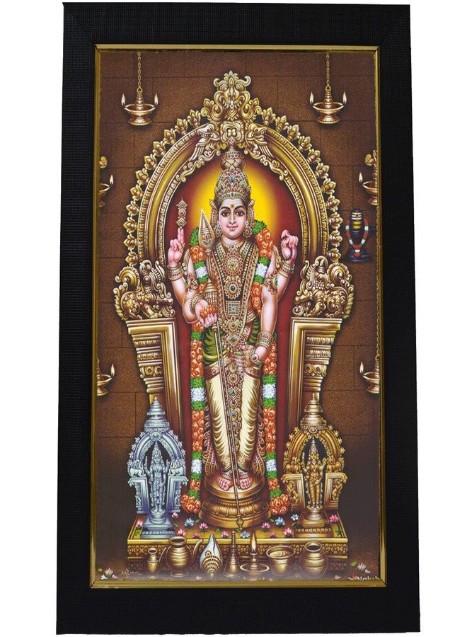 101Temples 101 Temples - Divinity Eternity Spirituality Lord Karthikeya Murugan Photo Frame for Pooja Room with Wall Hook, 1 Piece | 10” x 13”, Matt Finish - Image 1
